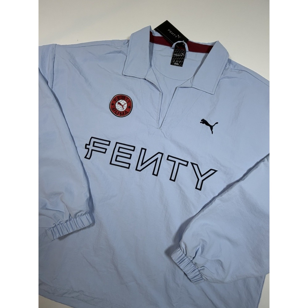 PUMA Fenty X Nylon Drill Top Pullover Mens Blue Casual Tops 63573448 Size XL